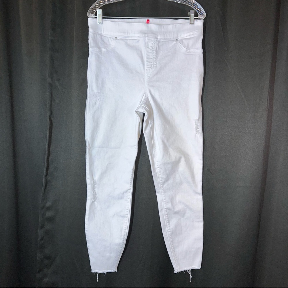 Spanx Distressed Denim Jean Legging XL‎ White Preppy Nautical Slimming 20229R